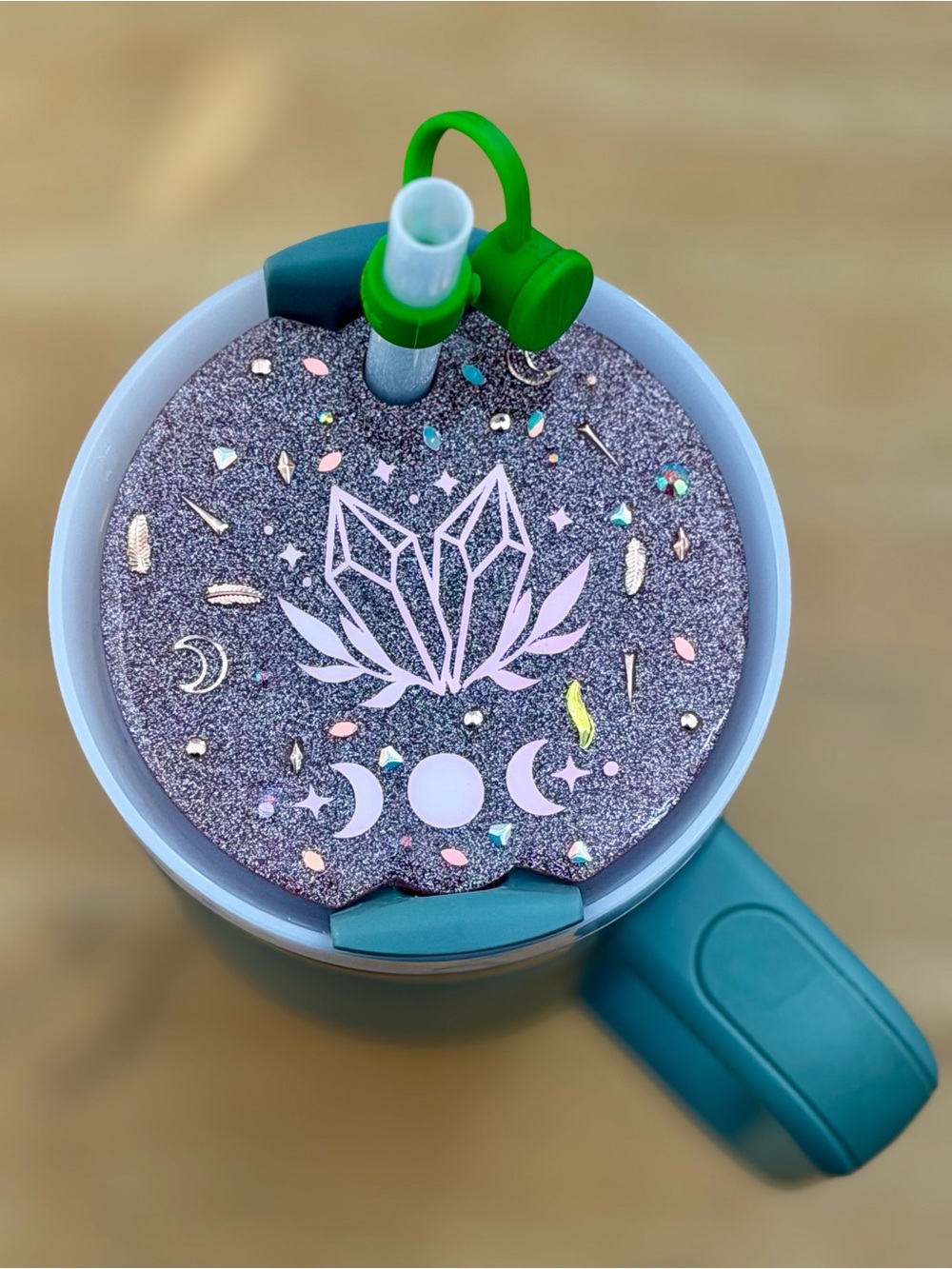 Handmade Stanley Quencher 2.0 40oz Celestial Resin Tumbler Topper